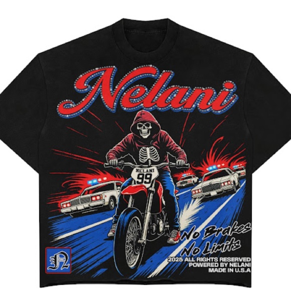 Lani Black Short Sleeve Racing Tee